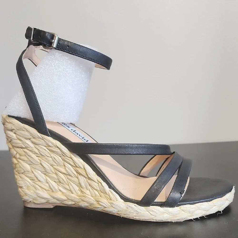 Black Wedge Sandals